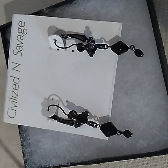 VINTAGE Dangle Earrings Civilized N Savage Pierced Earrings NEW OLD STOCK - Picture 5 of 13